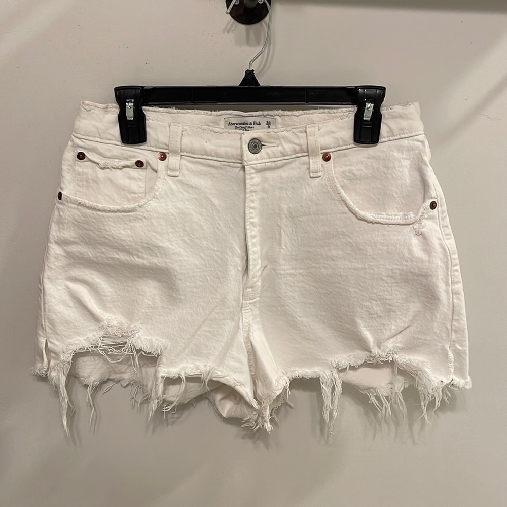 Abercrombie white denim shorts